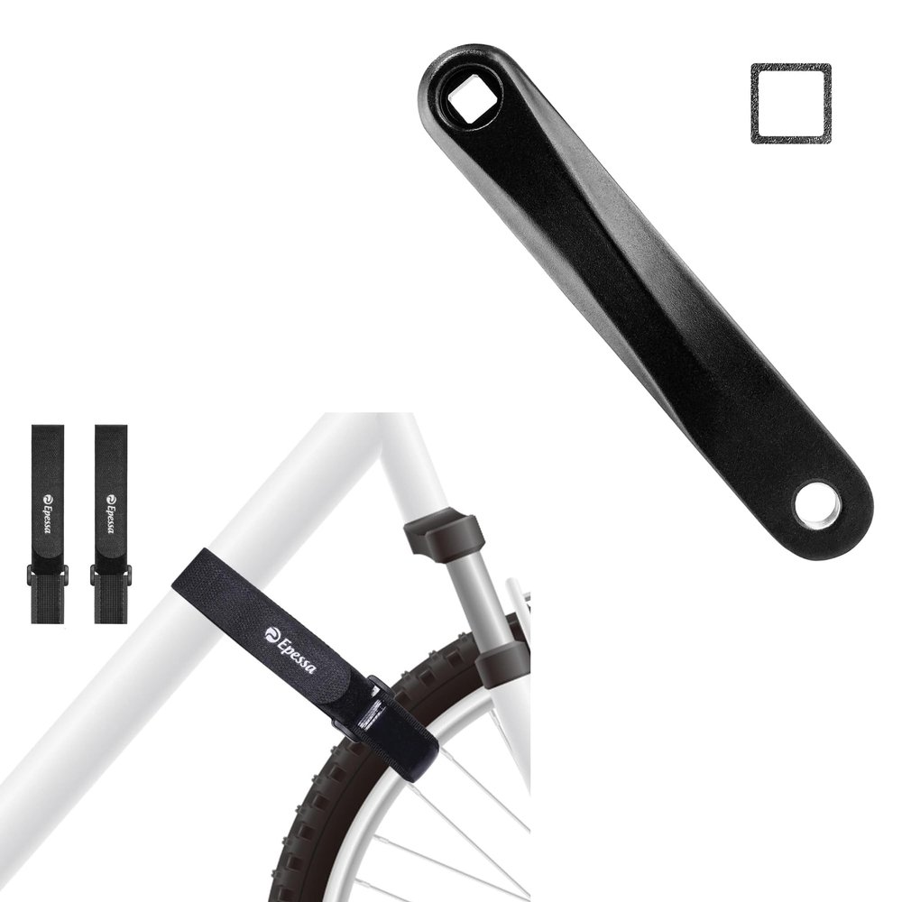 Epessa Crank Arm Left Square Hole 170mm Bike Rack Strap Bike Wheel Stabilizer Straps, Stonger Grip with Gel, Adjustable Bicycle Straps, Bike Accessories