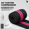DMoose Fitness Elbow Wraps for Weightlifting (Pair) - 40'' Adjustable Elbow Strap for Gym Workout & Bench Press, Compression Elbow Wraps for Tendonitis & Joint Support, Elbow Sleeve (Pink Stripes) view 4