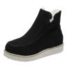 Women's Slip-On Wedge Boots Fur Lined Insulated Snow Boots Winter Fuzzy Warm Moc Toe Work Booties Plus Size Oxfords view 1