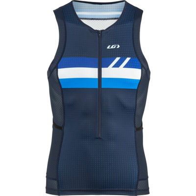 Louis Garneau Men's Vent Sleeveless Tri Top (Small, Blue/White)