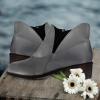 Ctreela Vintage Cutout Ankle Boots for Women Chunky Stacked Western Boot Slip on Short Boots Dressy Casual Wedges Booties view 4