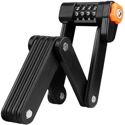 ZECHAO Alloy Steel Bike Folding Padlock,Mountain Road Cycling Accessories Anti-Theft Password Lock Portable Folding Lock Anti-Theft Lock