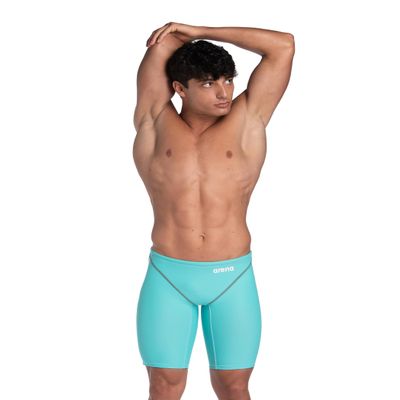 ARENA Powerskin ST Next Mens Racing Jammer Competition Swimsuit Sports Athletic Swim Team Championship Tech Suit, Aquamarine, Size 24
