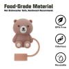 Cute Bear Straw Cover for Stanley Cup, Silicone Straw Topper for Stanley Cup 30&40oz with Tumblers, 10mm 0.4in Lid Accessories for Stanley Straws (2 Bear) view 2