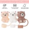 Cute Bear Straw Cover for Stanley Cup, Silicone Straw Topper for Stanley Cup 30&40oz with Tumblers, 10mm 0.4in Lid Accessories for Stanley Straws (2 Bear) view 3