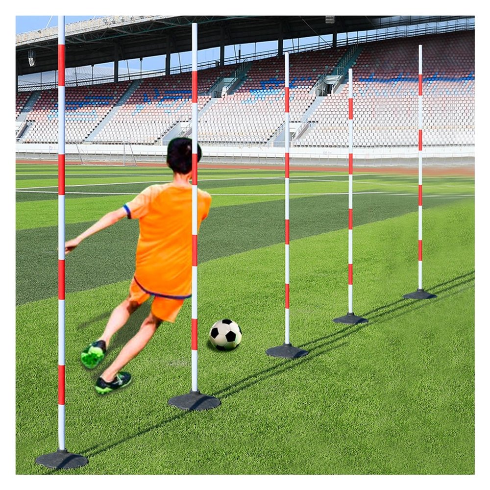 YXXSDP Soccer Agility Poles Set Detachable, 5 Pack Bendable Coaching Slalom Sticks, for Soccer Football Training, Agile Training and Outdoor Sports Training Equipment (Size : 1.5m/59.1inch)