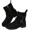 Ladmiple Cowboy Boots For Women Brown Squared Women's Military Combat Boots Mid Calf Side Zipper Low Heel Motorcycle Riding Biker Boots Winter Western Dress Ankle Booties 2024 view 1