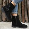 Ladmiple Cowboy Boots For Women Brown Squared Women's Military Combat Boots Mid Calf Side Zipper Low Heel Motorcycle Riding Biker Boots Winter Western Dress Ankle Booties 2024 view 2