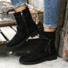 Ladmiple Cowboy Boots For Women Brown Squared Women's Military Combat Boots Mid Calf Side Zipper Low Heel Motorcycle Riding Biker Boots Winter Western Dress Ankle Booties 2024 view 3