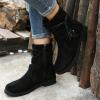 Ladmiple Cowboy Boots For Women Brown Squared Women's Military Combat Boots Mid Calf Side Zipper Low Heel Motorcycle Riding Biker Boots Winter Western Dress Ankle Booties 2024 view 4