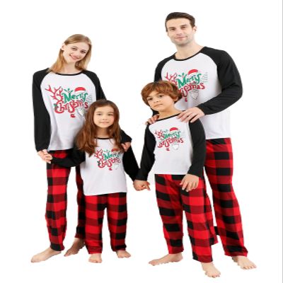 Onancehim Christmas Pajamas Set for Family, Funny Matching Christmas Elements Printed Pjs Sets for Adults Women Men Holiday Xmas Pajama Lounge Sleepwear Pj Set for Couple(Youth,6-8T,White)
