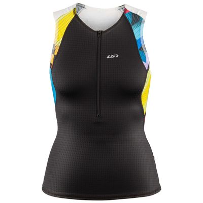 Garneau Women's Vent Tri Sleeveless Top, Black Multicolor Vision, X-Large