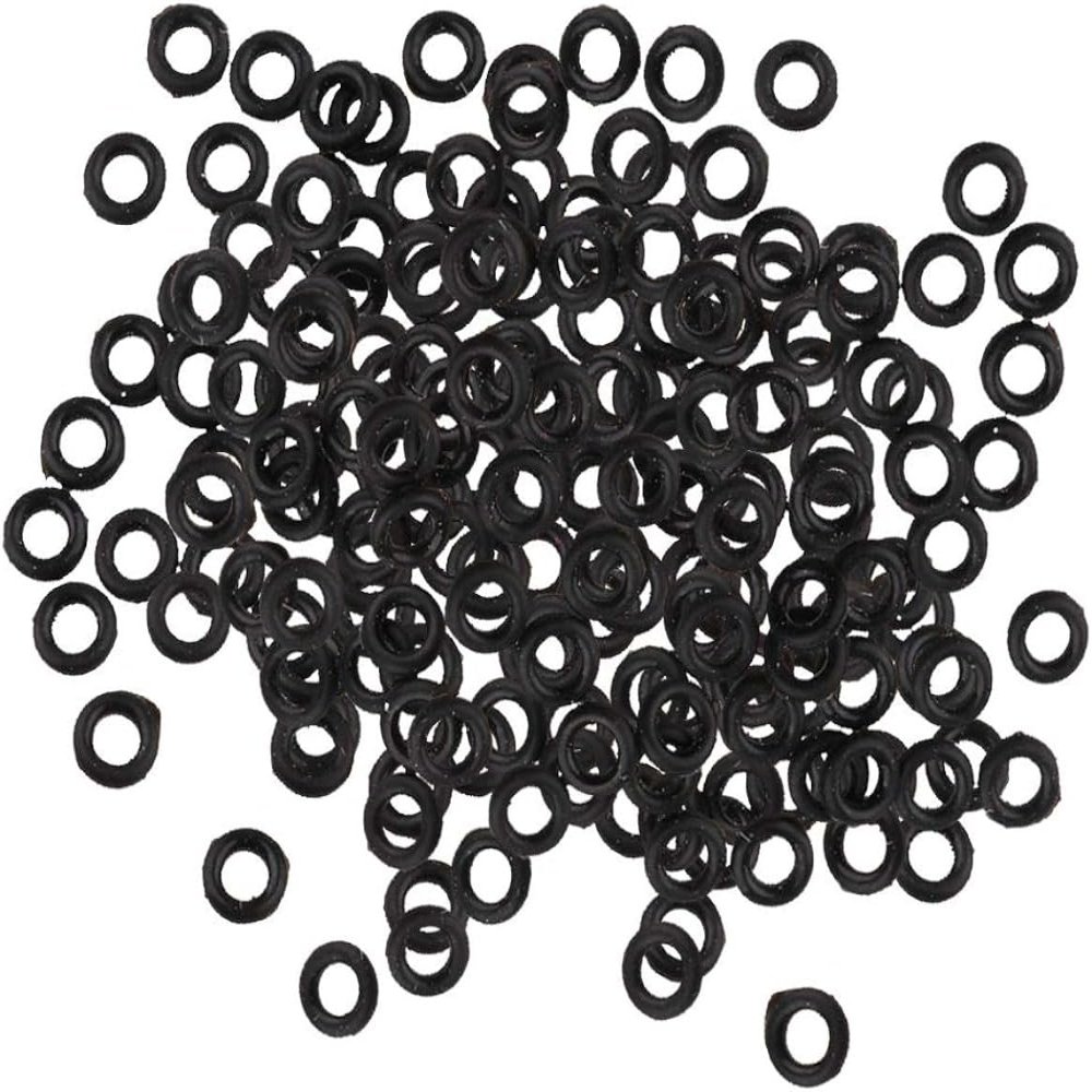 200Pcs Aluminium Alloy Shafts Stem Rubber Grip O Rings Securing