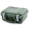 Pelican Protector 1200 Case by ColorCase - OD Green - Small Size Waterproof Case (Case Only) - Silver Latches view 2