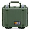 Pelican Protector 1200 Case by ColorCase - OD Green - Small Size Waterproof Case (Case Only) - Silver Latches view 3