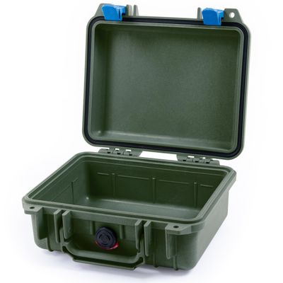 Pelican Protector 1200 Case by ColorCase - OD Green - Small Size Waterproof Case (Case Only) - Blue Latches
