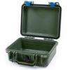 Pelican Protector 1200 Case by ColorCase - OD Green - Small Size Waterproof Case (Case Only) - Blue Latches view 1