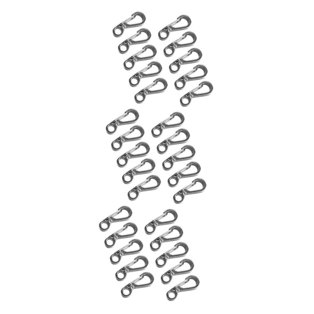 Sosoport 30pcs Mini Carabiner Clip Keychain Hook for Backpack Spring Locking Design for Outdoor Activities Hiking Camping and Everyday Use Silver