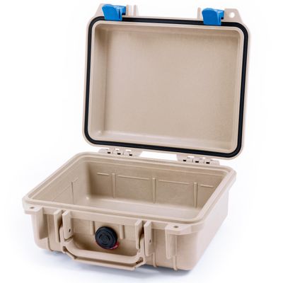 Pelican Protector 1200 Case by ColorCase - Desert Tan - Small Size Waterproof Case (Case Only) - Blue Latches