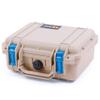 Pelican Protector 1200 Case by ColorCase - Desert Tan - Small Size Waterproof Case (Case Only) - Blue Latches view 2