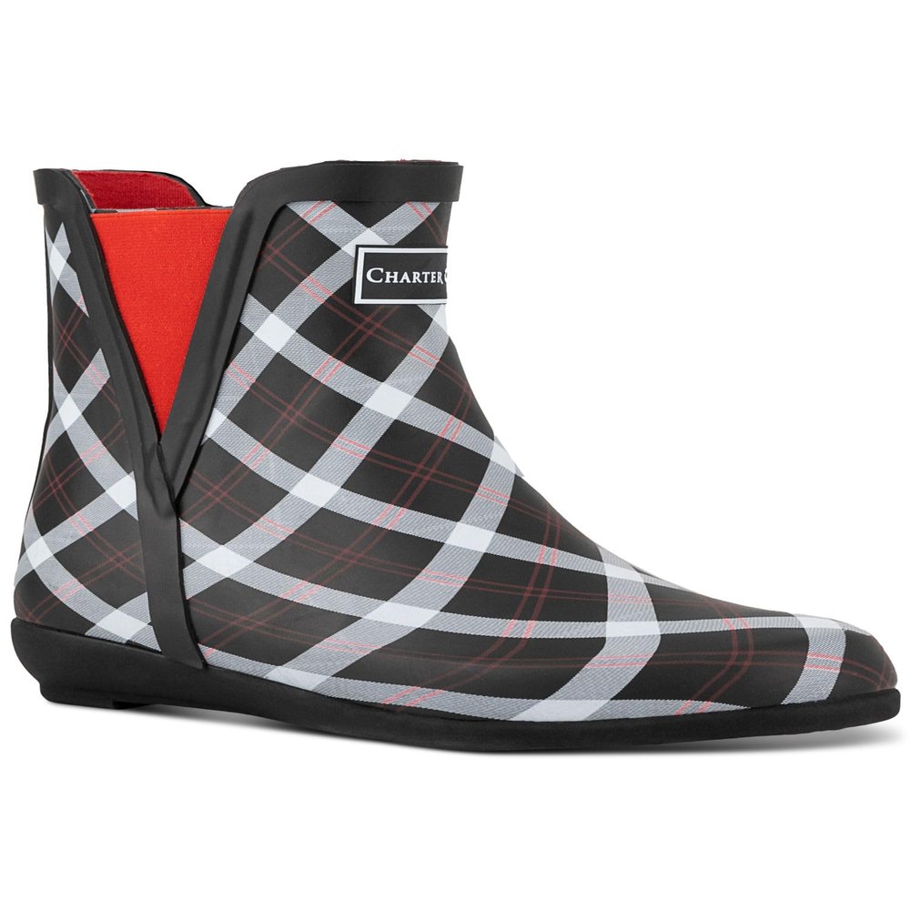 Charter Club Damask Womens Cloudburst Outdoor Stretch Rain Boots, B/W, 9 Medium (B,M)
