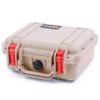 Pelican Protector 1200 Case by ColorCase - Desert Tan - Small Size Waterproof Case (Case Only) - Red Latches view 2