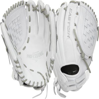 Easton | PROFESSIONAL COLLECTION Fastpitch Softball Glove | Left Hand Throw | 12" - Basket Web | White/Grey