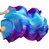 Adhdyuud Silk Belly Dance Fan Dance Silk Veils Left+Right White+Turquoise+Royal Blue AP5 S-120cm-1pair(2pcs) view 1
