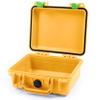 Pelican Protector 1200 Case by ColorCase - Yellow - Small Size Waterproof Case (Case Only) - Lime Green Latches view 1