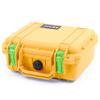 Pelican Protector 1200 Case by ColorCase - Yellow - Small Size Waterproof Case (Case Only) - Lime Green Latches view 2