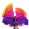 Adhdyuud Belly Dance Silk Veils Pair Light Weight Colorful Flowy Bamboo Folding Fan Bellydance Show Props 180Cm AP15 180cmX90cm-Hot Sell view 1