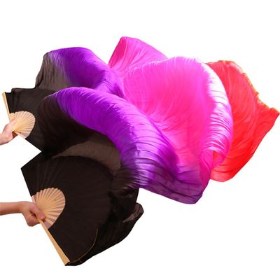 Adhdyuud Silk Belly Dance Fan Dance Silk Veils Left+Right White+Turquoise+Royal Blue AP6 M-150cm-1pair(2pcs)