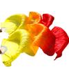 Adhdyuud Silk Belly Dance Fan Dance Silk Veils Left+Right White+Turquoise+Royal Blue Yellow Orange red M-150cm-1pair(2pcs) view 1