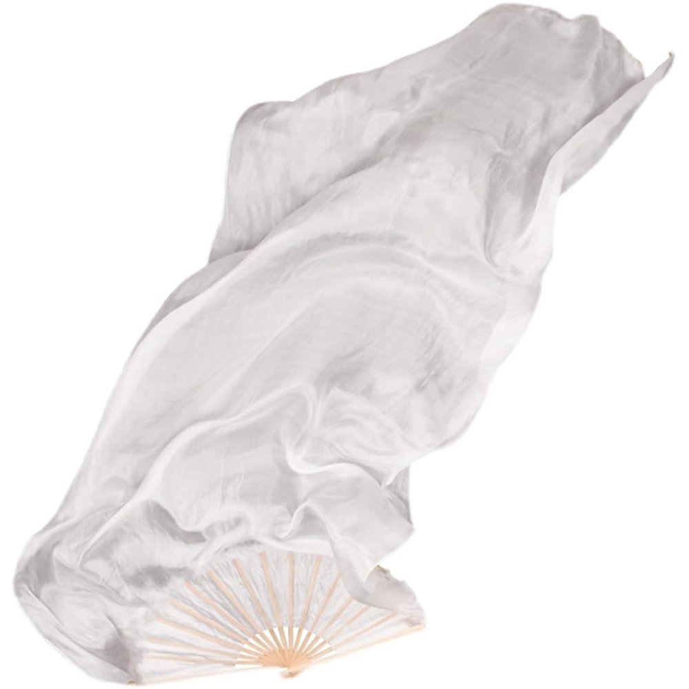 Adhdyuud Bellydance Silk Veils Light Weight Silk Fan Hand Paint Colorful Dancer Performance Props Extra Long Flowy 1.8M as picture7 120cm-Kids Size