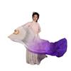 Adhdyuud Bellydance Silk Veils Light Weight Silk Fan Hand Paint Colorful Dancer Performance Props Extra Long Flowy 1.8M as picture1 120cm-Kids Size view 1