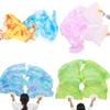 Adhdyuud Silk Belly Dance Silk Fan Veil Folding Fan Veils Stage Show Props Tie-Dyed Fan Hand Made Dyed Fans Belly Dance Fan2 M-150x90cm Real Silk view 2