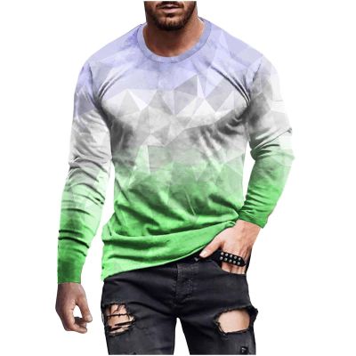 deals of the day Long Sleeve Tee Shirts for Men Graphic Marble Print Casual Pullover Big and Tall Crewneck Sweatshirts Sports Tees button down shirt men Multicolor S