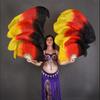 Adhdyuud Women Belly Dance Fan Veil Hand Made White Navy Blue Gradient Silk Veil Pairs 180X90cm Girls Stage Show Props as picture15 210cmX90cm view 1