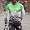 Amazon Outlet Sales Clearance Today Long Sleeve Tee Shirts for Men Graphic Marble Print Casual Pullover Big and Tall Crewneck Sweatshirts Sports Tees Workout Shirts Mint Green 4X view 2