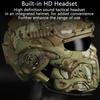 Tactical Airsoft Paintball Helmet, Full-Covered Face Protective Helmet, with HD Earphone, Visor, Anti-Fog Fan and Night Vision Device Bracket, for Halloween OutdoorCS Cosplay view 4