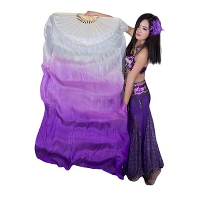 Adhdyuud Belly Dance Silk Veils Pair Light Weight Colorful Flowy Bamboo Folding Fan Bellydance Show Props 180Cm as picture14 120cmX90cm-Girl
