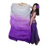 Adhdyuud Belly Dance Silk Veils Pair Light Weight Colorful Flowy Bamboo Folding Fan Bellydance Show Props 180Cm as picture14 120cmX90cm-Girl view 1