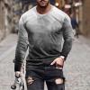 early 2046 Long Sleeve Tee Shirts for Men Graphic Marble Print Casual Pullover Big and Tall Crewneck Sweatshirts Sports Tees plaid long sleeve shirts for men Gray XL view 2