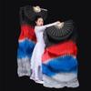 Adhdyuud Women Belly Dance Fan Veil Hand Made White Navy Blue Gradient Silk Veil Pairs 180X90cm Girls Stage Show Props White Blue 150cmX90cm view 4