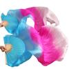 Adhdyuud Silk Belly Dance Silk Fans 1 Pair Handmade Dyed Belly Dance Long/Short Fans Dance Fans Performance Fans fs101 XL-230x90cmReal Silk view 1