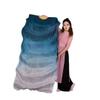 1Pair (1L+1R) Belly Dancing Real Silk Fan Veils Gradient Silk Fans Veil Classic Dance Fan for Girls Adults Picture Color 2 120cm view 1