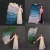 1Pair (1L+1R) Belly Dancing Real Silk Fan Veils Gradient Silk Fans Veil Classic Dance Fan for Girls Adults Picture Color 2 120cm view 2