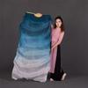 1Pair (1L+1R) Belly Dancing Real Silk Fan Veils Gradient Silk Fans Veil Classic Dance Fan for Girls Adults Picture Color 2 180cm view 1
