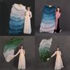 1Pair (1L+1R) Belly Dancing Real Silk Fan Veils Gradient Silk Fans Veil Classic Dance Fan for Girls Adults Picture Color 2 180cm view 2