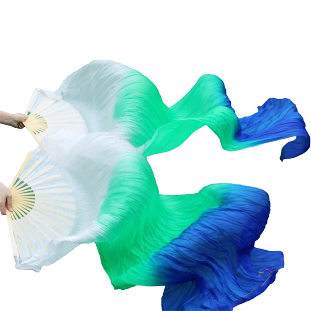 Adhdyuud Belly Dance Fan Silk Veils 1Pc Left Hand+1Pc Right Hand Bamboo Handmade Dyed Performance Practice Dancing Fans Belly Dance Fans19 3XL-280x90Real Silk